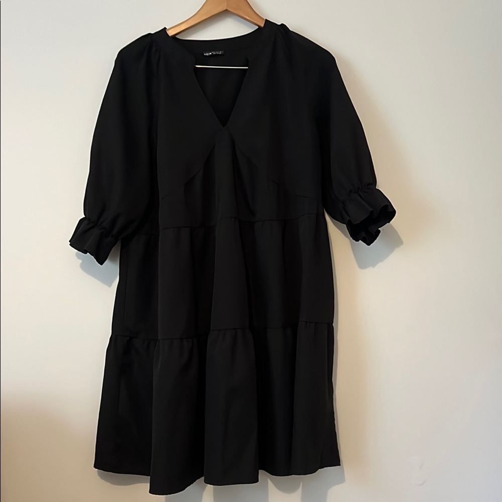 SHEIN Black Midi Dress